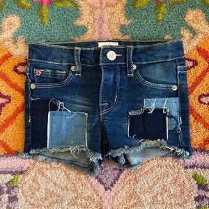 Hudson patched denim shorts